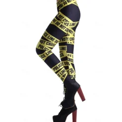 Women's Tights Leggings Black / White Green Blue Mid Waist Casual / Sporty Athleisure Weekend Yoga Print Stretchy Ankle-Length Comfort Galaxy One-Size / Skinny