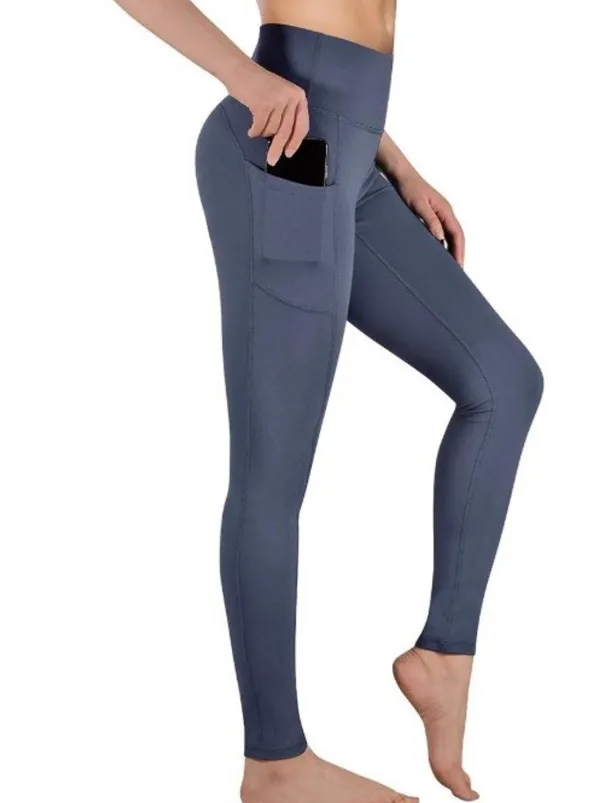 Women's Tights Leggings Dark Gray Navy Blue Black Mid Waist Basic Sports Yoga Fitness Gym Micro-elastic Ankle-Length Tummy Control Solid Colored XS S M L XL / Plus Size / Skinny