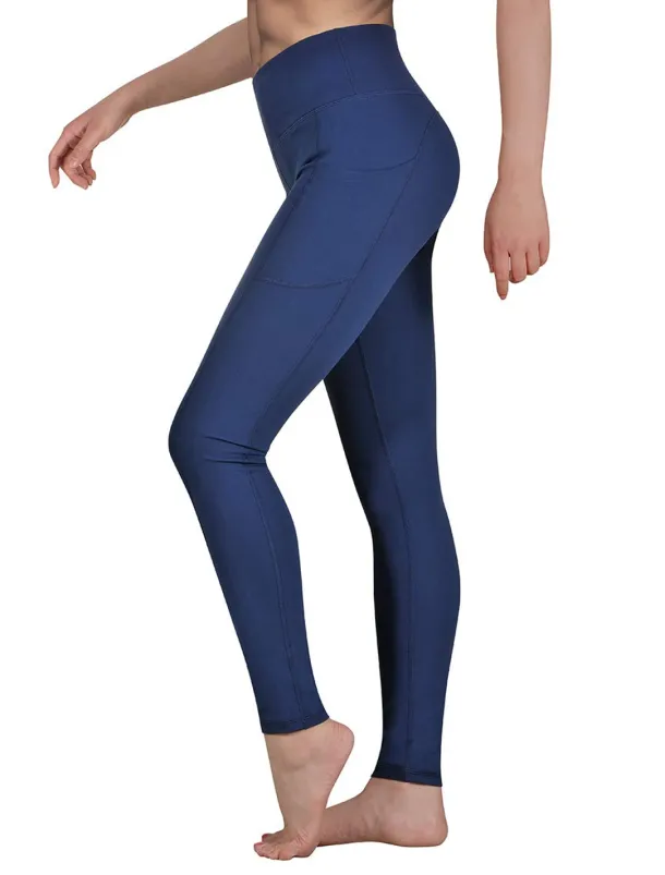 Women's Tights Leggings Dark Gray Navy Blue Black Mid Waist Basic Sports Yoga Fitness Gym Micro-elastic Ankle-Length Tummy Control Solid Colored XS S M L XL / Plus Size / Skinny