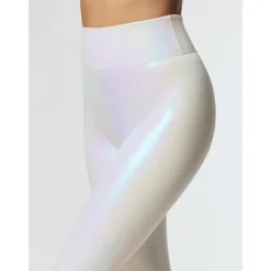 Women's Tights Leggings PU Blue White High Waist Stylish Hip-Hop Club Fitness Sequins Stretchy Full Length Comfort Sparkly S M L XL / Skinny