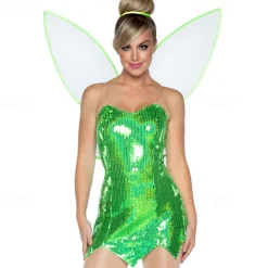 Women's Tinker Bell Fairy Dress Cosplay Costume Fairy Wings For Halloween Carnival Sexy Costume Adults' Dress
