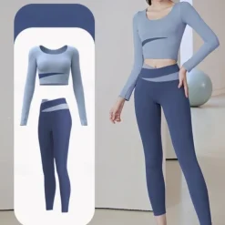Women's Tracksuit Activewear Set 2 Piece Casual Long Sleeve High Waist Breathable Soft Fitness Gym Workout Running Sportswear Activewear Solid Colored Black Light Green Blue