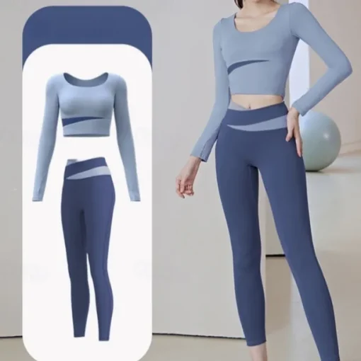 Women's Tracksuit Activewear Set 2 Piece Casual Long Sleeve High Waist Breathable Soft Fitness Gym Workout Running Sportswear Activewear Solid Colored Black Light Green Blue