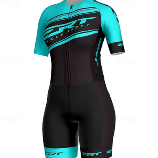 Women's Triathlon Tri Suit Short Sleeve Triathlon Silver Light Yellow Dark Grey Graphic Bike Lycra Sports Graphic Clothing Apparel