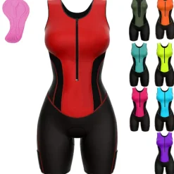 Women's Triathlon Tri Suit Sleeveless Mountain Bike MTB Road Bike Cycling Forest Green Black Pink Bike UV Resistant Breathable Quick Dry Spandex Sports Solid Color Patterned Geometic Clothing Apparel