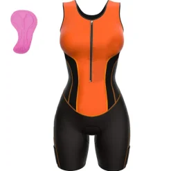 Women's Triathlon Tri Suit Sleeveless Mountain Bike MTB Road Bike Cycling Forest Green Black Pink Bike UV Resistant Breathable Quick Dry Spandex Sports Solid Color Patterned Geometic Clothing Apparel