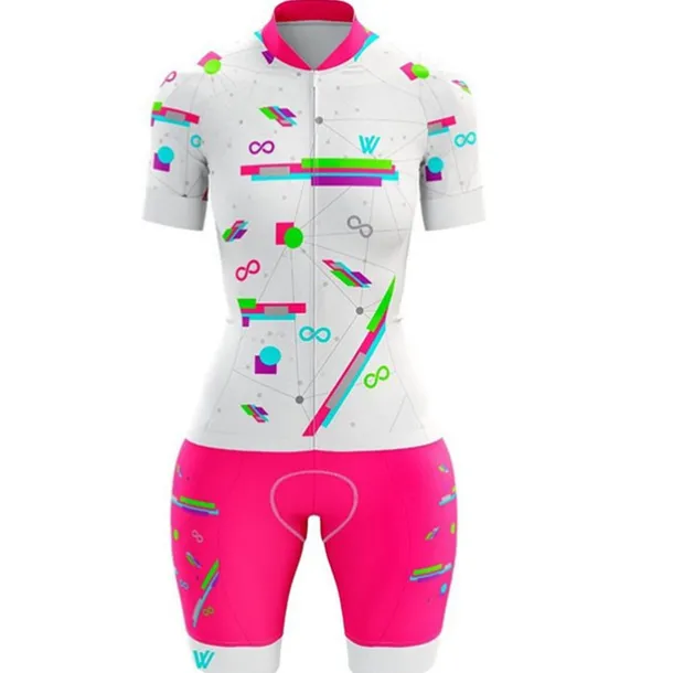 Women's Triathlon Tri Suit Short Sleeve Cycling Jersey with Shorts Summer Polyester Dark Grey Mineral Green Red and White Bike Clothing Suit Breathable Quick Dry Sweat wicking Sports Mountain Bike