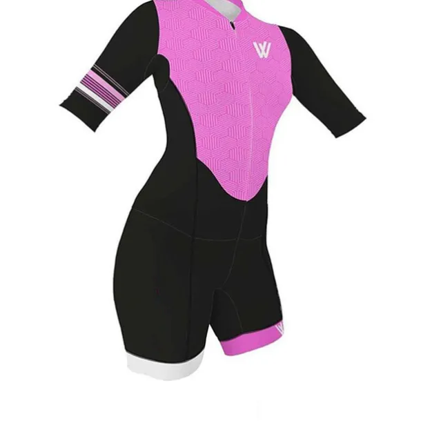 Women's Triathlon Tri Suit Short Sleeve Cycling Jersey with Shorts Summer Polyester Dark Grey Mineral Green Red and White Bike Clothing Suit Breathable Quick Dry Sweat wicking Sports Mountain Bike