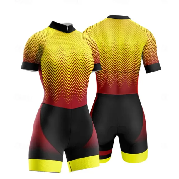 Women's Triathlon Tri Suit Short Sleeve Triathlon Silver Dark Grey Forest Green Graphic Bike Lycra Sports Graphic Clothing Apparel