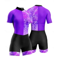 Women's Triathlon Tri Suit Short Sleeve Triathlon Silver Dark Grey Forest Green Graphic Bike Lycra Sports Graphic Clothing Apparel