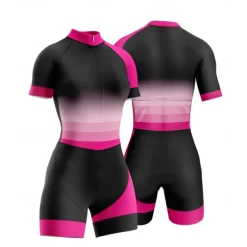 Women's Triathlon Tri Suit Short Sleeve Triathlon Silver Dark Grey Forest Green Graphic Bike Lycra Sports Graphic Clothing Apparel