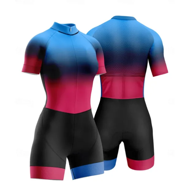 Women's Triathlon Tri Suit Short Sleeve Triathlon Silver Dark Grey Forest Green Graphic Bike Lycra Sports Graphic Clothing Apparel