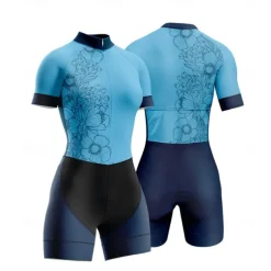 Women's Triathlon Tri Suit Short Sleeve Triathlon Silver Dark Grey Forest Green Graphic Bike Lycra Sports Graphic Clothing Apparel