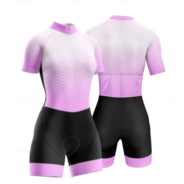 Women's Triathlon Tri Suit Short Sleeve Triathlon Silver Dark Grey Forest Green Graphic Bike Lycra Sports Graphic Clothing Apparel