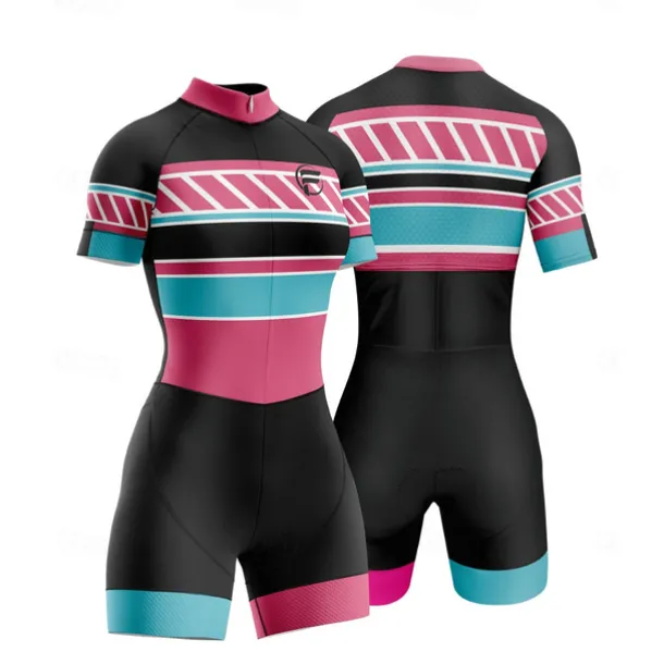 Women's Triathlon Tri Suit Short Sleeve Triathlon Silver Dark Grey Forest Green Graphic Bike Lycra Sports Graphic Clothing Apparel