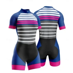 Women's Triathlon Tri Suit Short Sleeve Triathlon Silver Dark Grey Forest Green Graphic Bike Lycra Sports Graphic Clothing Apparel