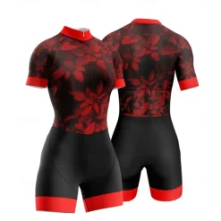 Women's Triathlon Tri Suit Short Sleeve Triathlon Silver Dark Grey Forest Green Graphic Bike Lycra Sports Graphic Clothing Apparel