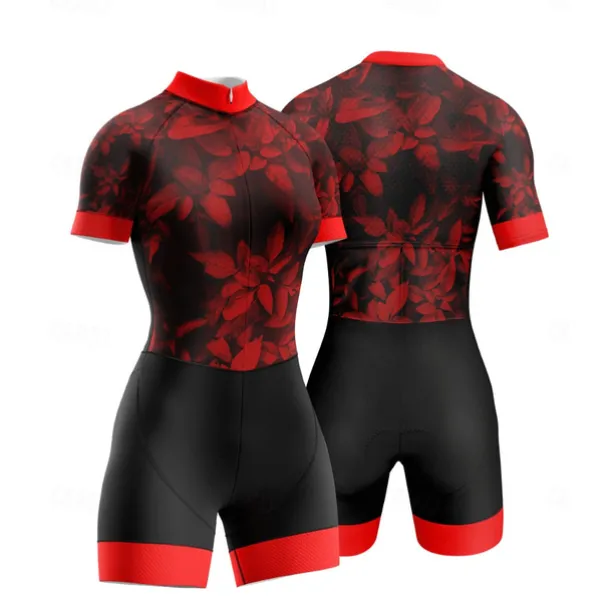 Women's Triathlon Tri Suit Short Sleeve Triathlon Silver Dark Grey Forest Green Graphic Bike Lycra Sports Graphic Clothing Apparel