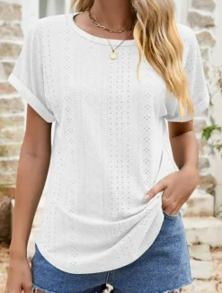 Women's Tunic Dressy Tops Bohemia Tropical Fashion Short Sleeve Square Neck Regular Tops Vacation Daily Weekend Black White Pink Blue Summer