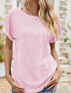 Women's Tunic Dressy Tops Bohemia Tropical Fashion Short Sleeve Square Neck Regular Tops Vacation Daily Weekend Black White Pink Blue Summer