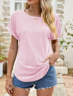 Women's Tunic Dressy Tops Bohemia Tropical Fashion Short Sleeve Square Neck Regular Tops Vacation Daily Weekend Black White Pink Blue Summer