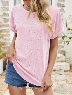 Women's Tunic Dressy Tops Bohemia Tropical Fashion Short Sleeve Square Neck Regular Tops Vacation Daily Weekend Black White Pink Blue Summer