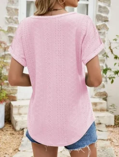 Women's Tunic Dressy Tops Bohemia Tropical Fashion Short Sleeve Square Neck Regular Tops Vacation Daily Weekend Black White Pink Blue Summer