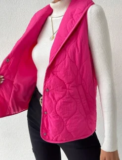 Women's Tunic Elegant Daily Sleeveless Sleeveless V Neck Shirt Collar New Year Rose Pink Spring Fall Winter