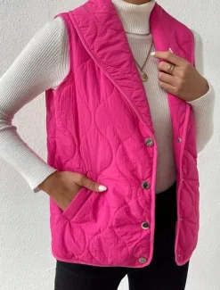 Women's Tunic Elegant Daily Sleeveless Sleeveless V Neck Shirt Collar New Year Rose Pink Spring Fall Winter