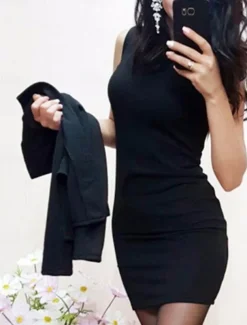 Women's Two Piece Dress Set Work Dress And Jacket Set Sheath Dress Office Work Work Elegant Patchwork Mini Dress Crew Neck Long Sleeve Plain Regular Fit Black Wine Green Summer Spring S M L XL XXL