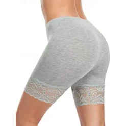 Women's Underwear Shorts Leggings Modal Lace Solid Colored Short Nude Home Outfits