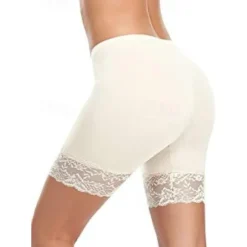 Women's Underwear Shorts Leggings Modal Lace Solid Colored Short Nude Home Outfits