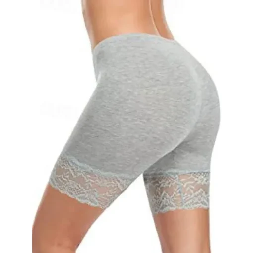 Women's Underwear Shorts Leggings Modal Lace Solid Colored Short Nude Home Outfits