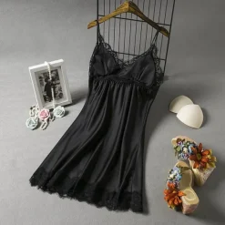 Women's Valentine Dress Sexy Pajamas Pjs Simple Casual Comfort Pure Color Home Party Valentine's Day Sleeveless V Wire Black White Navy Blue Summer Spring