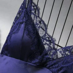 Women's Valentine Dress Sexy Pajamas Pjs Simple Casual Comfort Pure Color Home Party Valentine's Day Sleeveless V Wire Black White Navy Blue Summer Spring