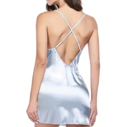 Women's Valentine Night Dress Sexy Lingerie Lace Babydoll Slips Nightwear Home Solid Colored Soft Sweet Light Blue Pink Strap Winter Home Outfits Date Night Outfit