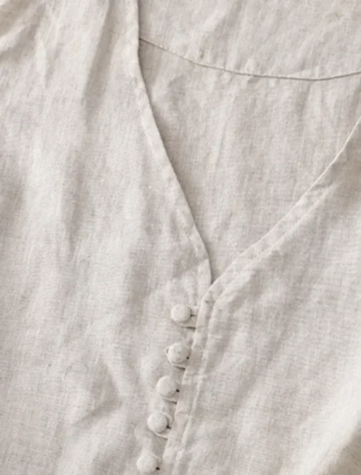 Women's Vest Comfortable Breathable Pocket Buttons Casual Plain Vacation Street Casual Daily Wear Single Breasted Short V Neck Regular Fit Sleeveless Outerwear White Khaki Beige Summer Spring