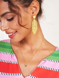 Women's Vibrant Green Leaf Drop Earrings - Acrylic Statement Jewelry, Lightweight Design