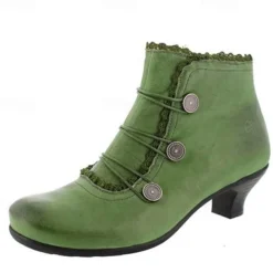 Women's Victorian Black Lace-Trimmed Button Ankle Boots - Perfect for Vintage Themed Events and Casual Elegance