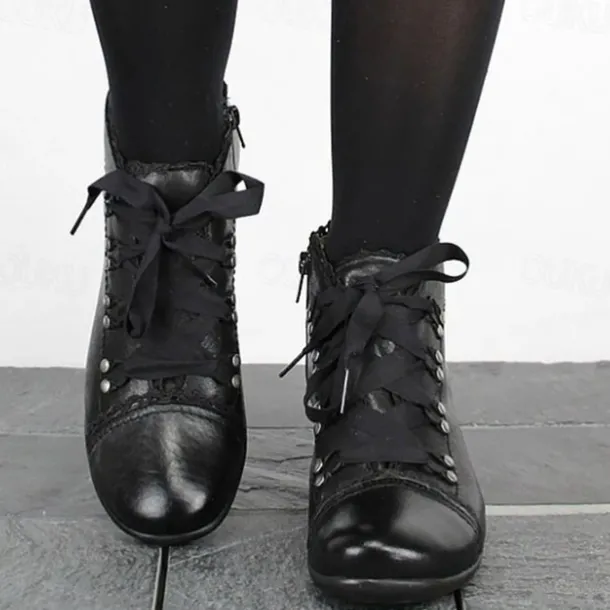 Women's Victorian Green Lace-Up Ankle Boots - Perfect for Vintage Themed Events and Unique Everyday Style