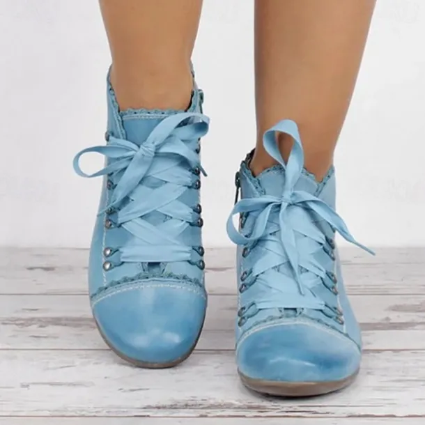 Women's Victorian Green Lace-Up Ankle Boots - Perfect for Vintage Themed Events and Unique Everyday Style