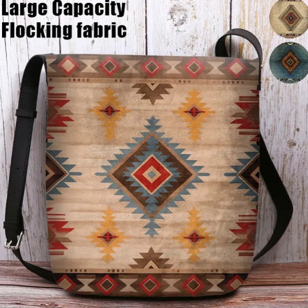 Women's Vintage Bohemian Crossbody Bag with Unique Aztec Print | Perfect for Summer Festivals