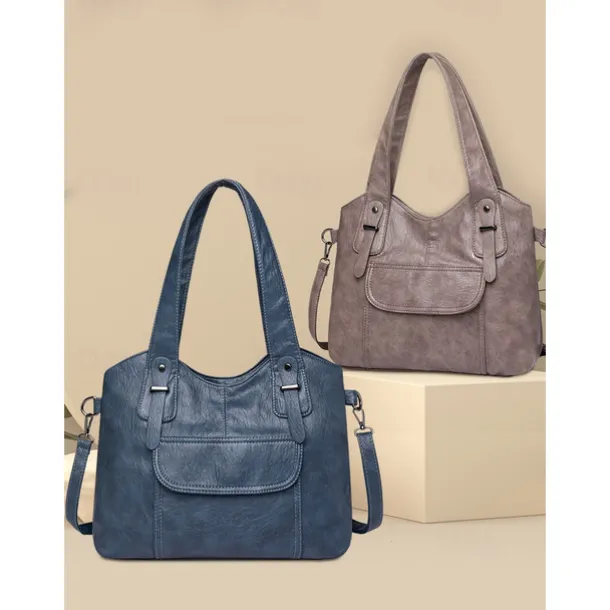 Women's Vintage Brown Faux Leather Tote Bag with Dual Handles and Adjustable Crossbody Strap – Spacious and Stylish for Everyday Use