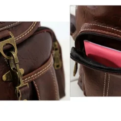 Women's Vintage Faux Leather Backpack with Multiple Pockets and Buckle Closure - Stylish and Functional for Everyday Use