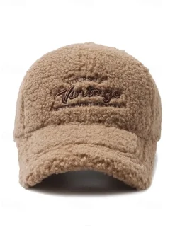 Women's Vintage Faux Sherpa Baseball Cap – Cozy Winter Hat for Stylish Casual Outdoor Wear