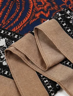 Women's Vintage Paisley Print Oversized Scarf - Soft and Warm Shawl for Winter, Casual and Formal Wear
