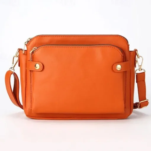 Women's Vintage Three-Layer Leather Crossbody Shoulder & Clutch Bag – Multi-Compartment Design for Casual, Work, and Travel Use