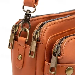 Women's Vintage Three-Layer Leather Crossbody Shoulder & Clutch Bag – Multi-Compartment Design for Casual, Work, and Travel Use