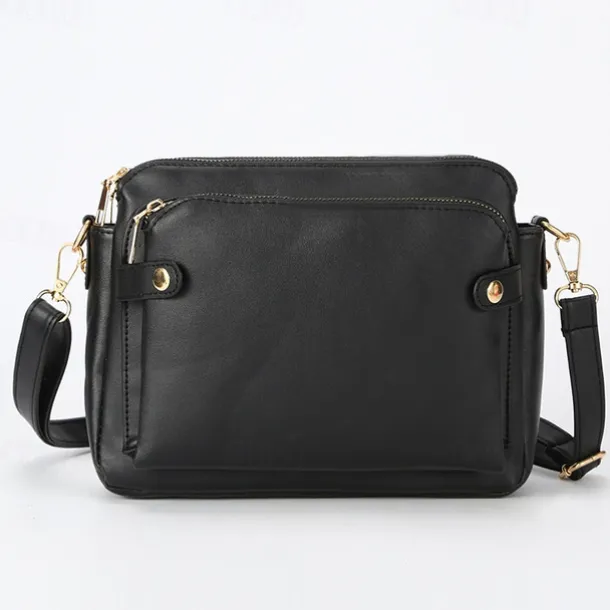 Women's Vintage Three-Layer Leather Crossbody Shoulder & Clutch Bag – Multi-Compartment Design for Casual, Work, and Travel Use