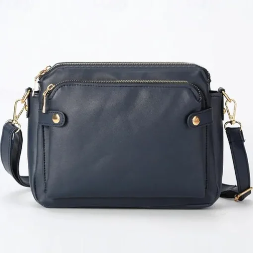 Women's Vintage Three-Layer Leather Crossbody Shoulder & Clutch Bag – Multi-Compartment Design for Casual, Work, and Travel Use